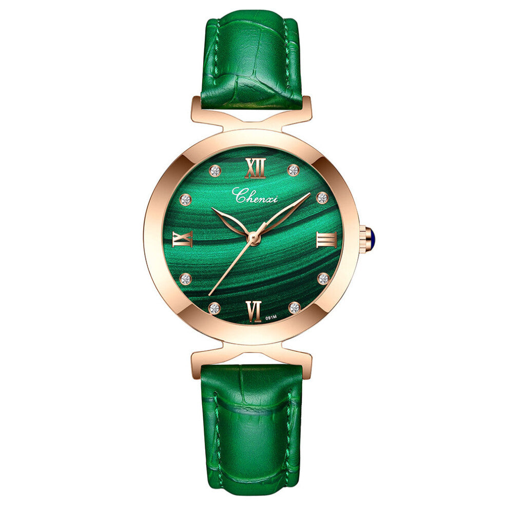 CHENXI Malachite Green Women Bracelet Watch Top Quartz Ladies Dress Watches Waterproof relogio feminino