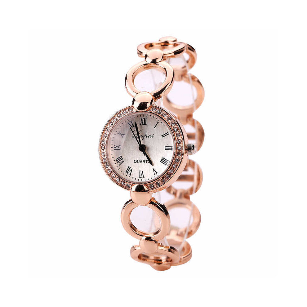 Rose Women Dress Watches Girls Quartz Watch Bracelet Watch Ladies Crystal Wristwatch Women Watch