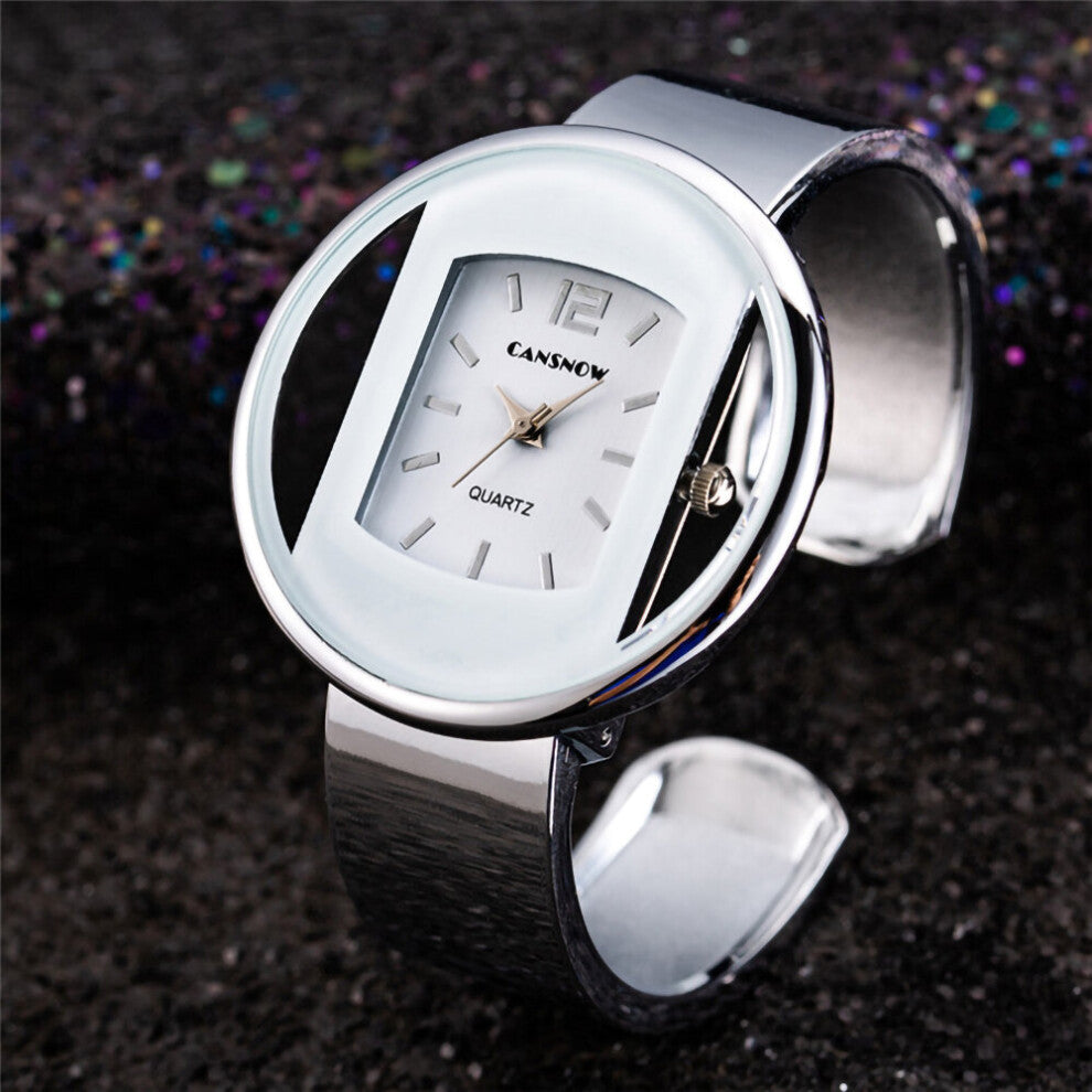 Bracelet Watch Women Watches Silver Dial Lady Dress Quartz Clock Steel Band Watch