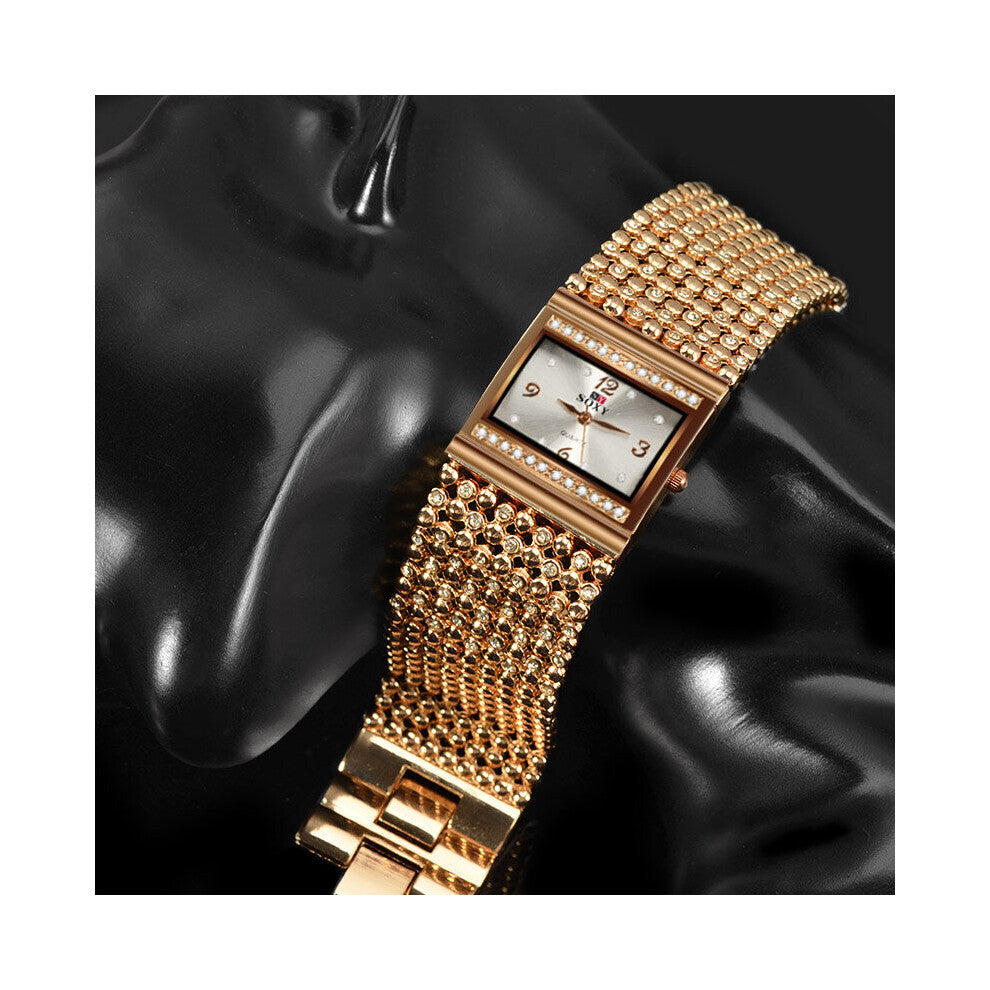 Zegarek damski Top SOXY Women Bracelet Watches Lady Rose Rhinestone Relogio Feminino