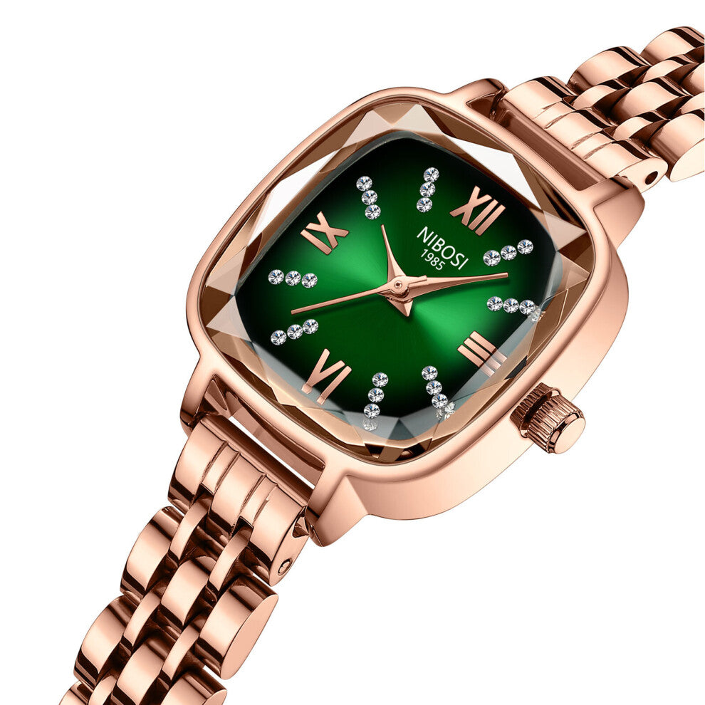 Crystal Women Bracelet Watches Top Diamond Ladies Quartz Watch Green Female Wristwatch Relogio Feminino