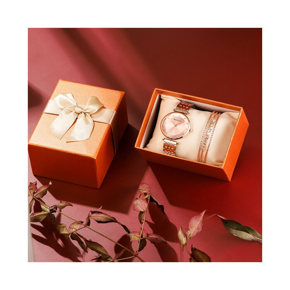 2Pcs Gift set box watches women women's bracelet watches rose clock ladies dress ??????? ????