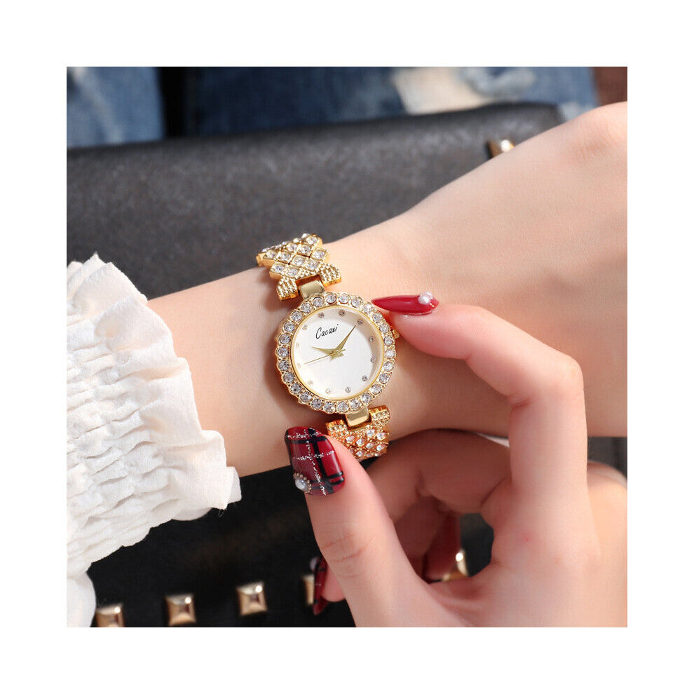 Cacaxi Women Watches with Rhinestone Top Diamonds Watch Women Quartz Bracelet Watch