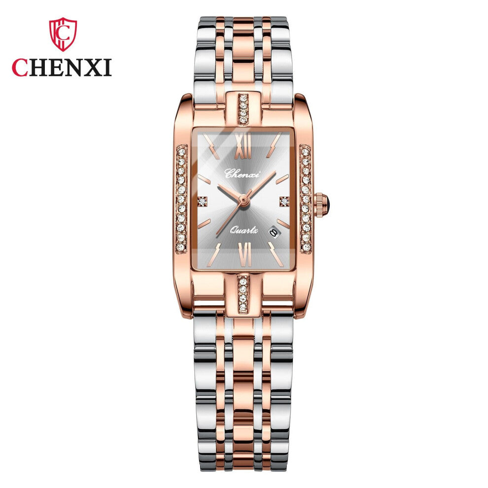Casual Women's Quartz Watch with Diamond Stainless Steel Watch Bracelet Watch