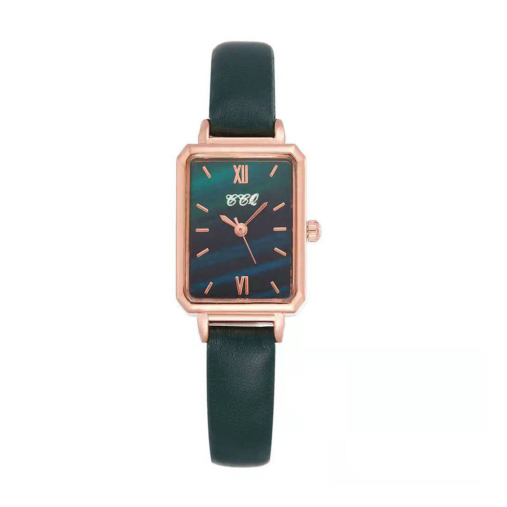 Women Dress Watches Square Ladies Quartz Bracelet Watch Rose Leather Strap Female Watches Girl's Gift