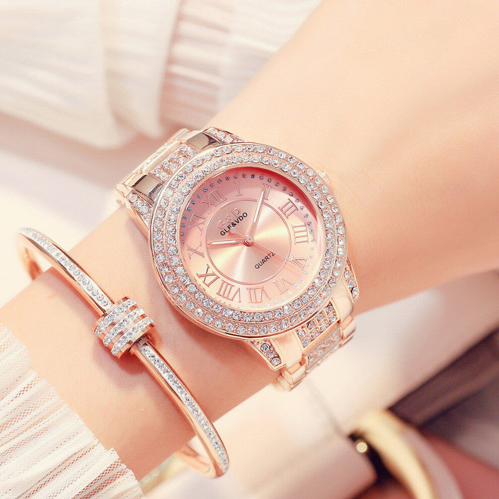 Casual G&D Women's Bracelet Watch Diamond Quartz Watch