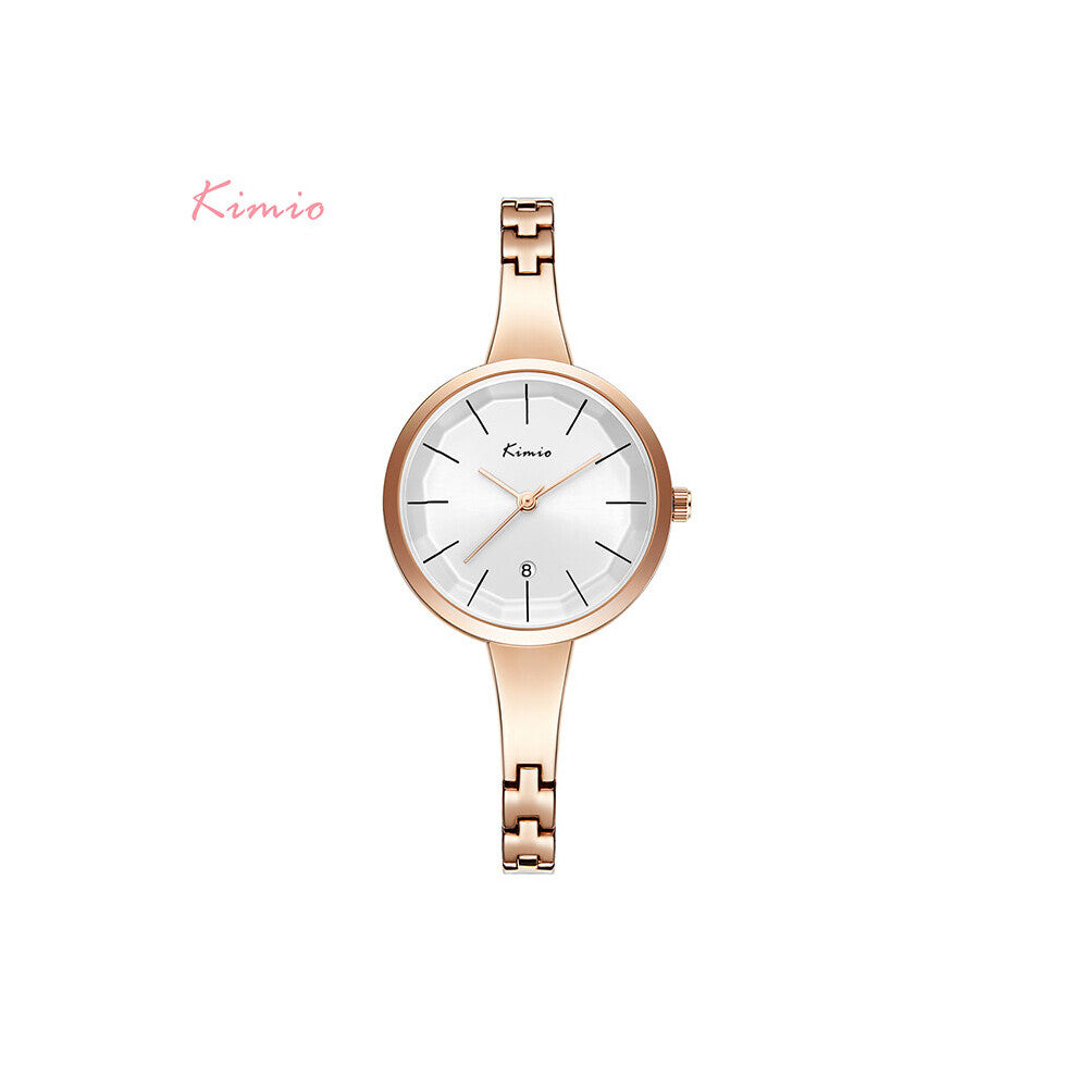 7155CX Women Red Big Dial Waterproof Dress Watches Ladies Rose Stainless Steel Bracelet Watch With Calendar