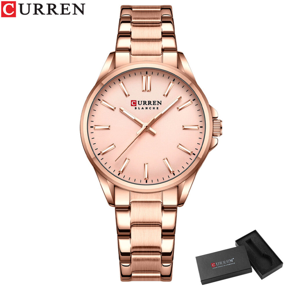 Classic Stainless Steel Bracelet Watches for Ladies Business Quartz Pointers Wristwatch With Luminous Hands