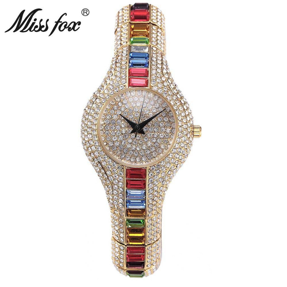Promotion MissFox Women Quartz Watch Ladies Dress Waterproof Bracelet Watches Clock Montre Femme