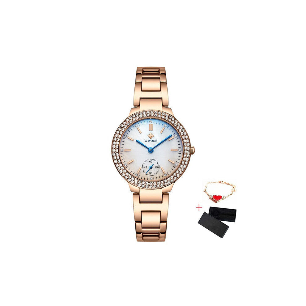 Crystal Diamond Women Ladies Bracelet Watches Watch Waterproof Stainless Steel Casual Woman Quartz Watch