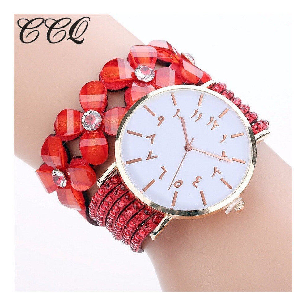 Selling Arabic Numbers Watch Casual Women Bracelet Watch Crystal Flower Diamond Quartz Watch Relogio Feminino