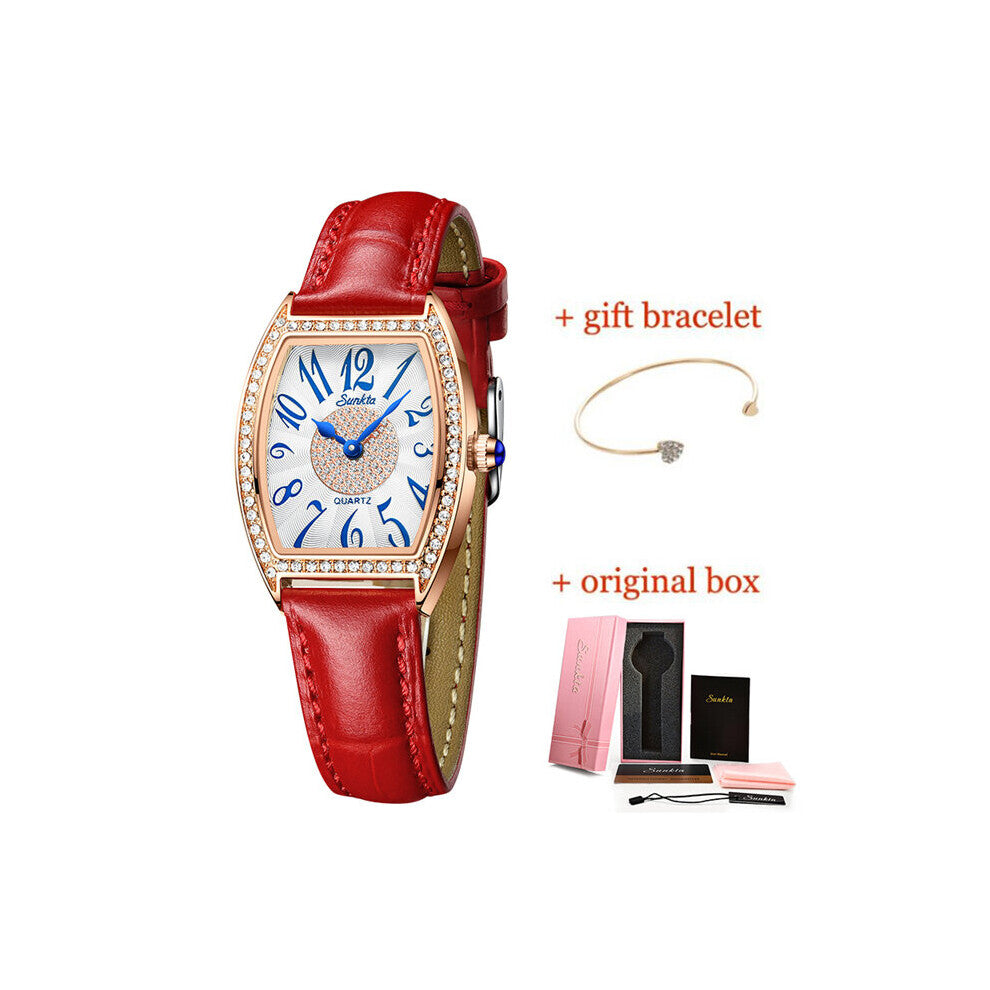 Women Bracelet Watch Casual Leather Waterproof WristWatch Ladies Quartz Dress Watches Relogio Feminino