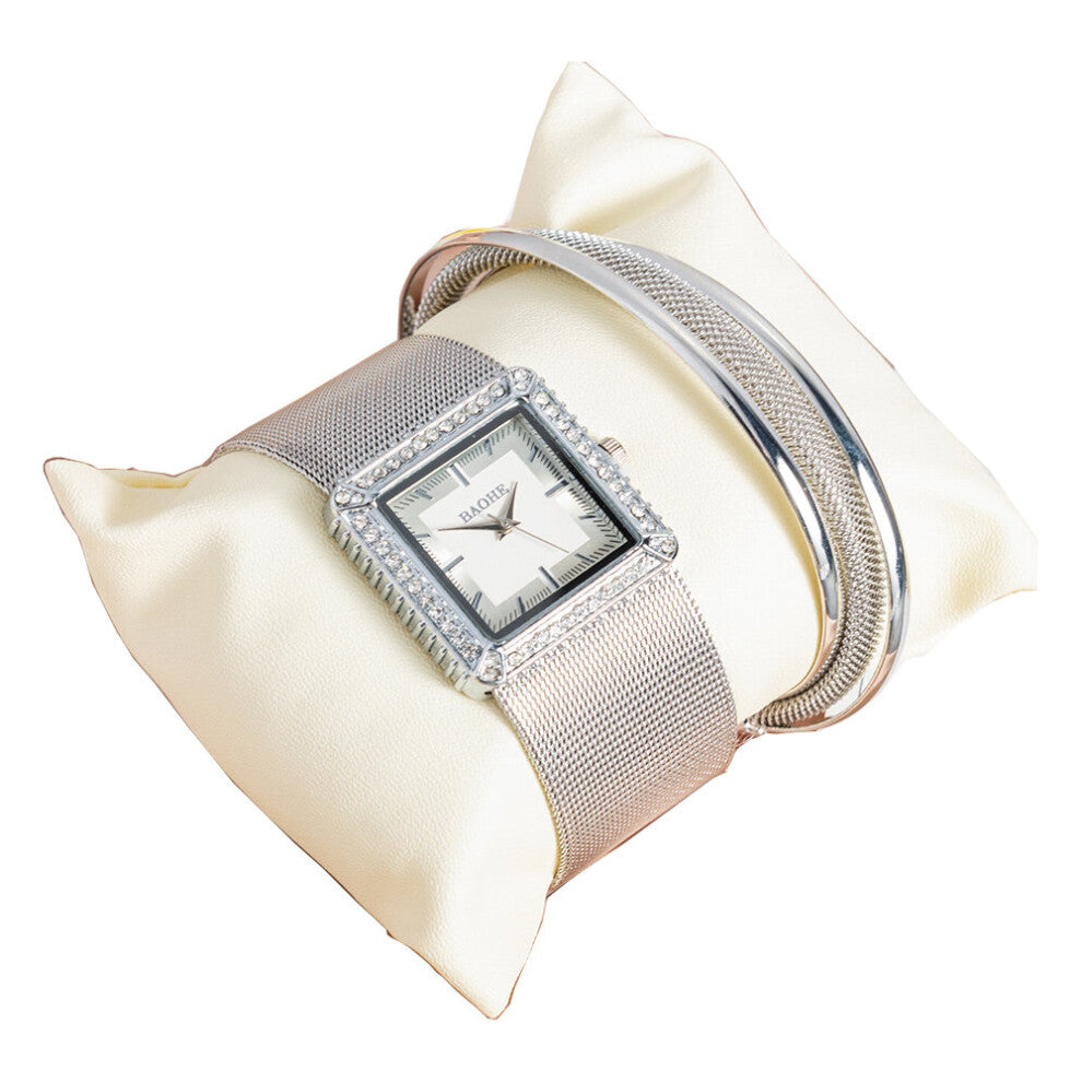 Women Watches Bracelets 2Pcs set Rectangle Rhinestone Ladies Bracelet Watch Quartz Wristwatches relogio feminino