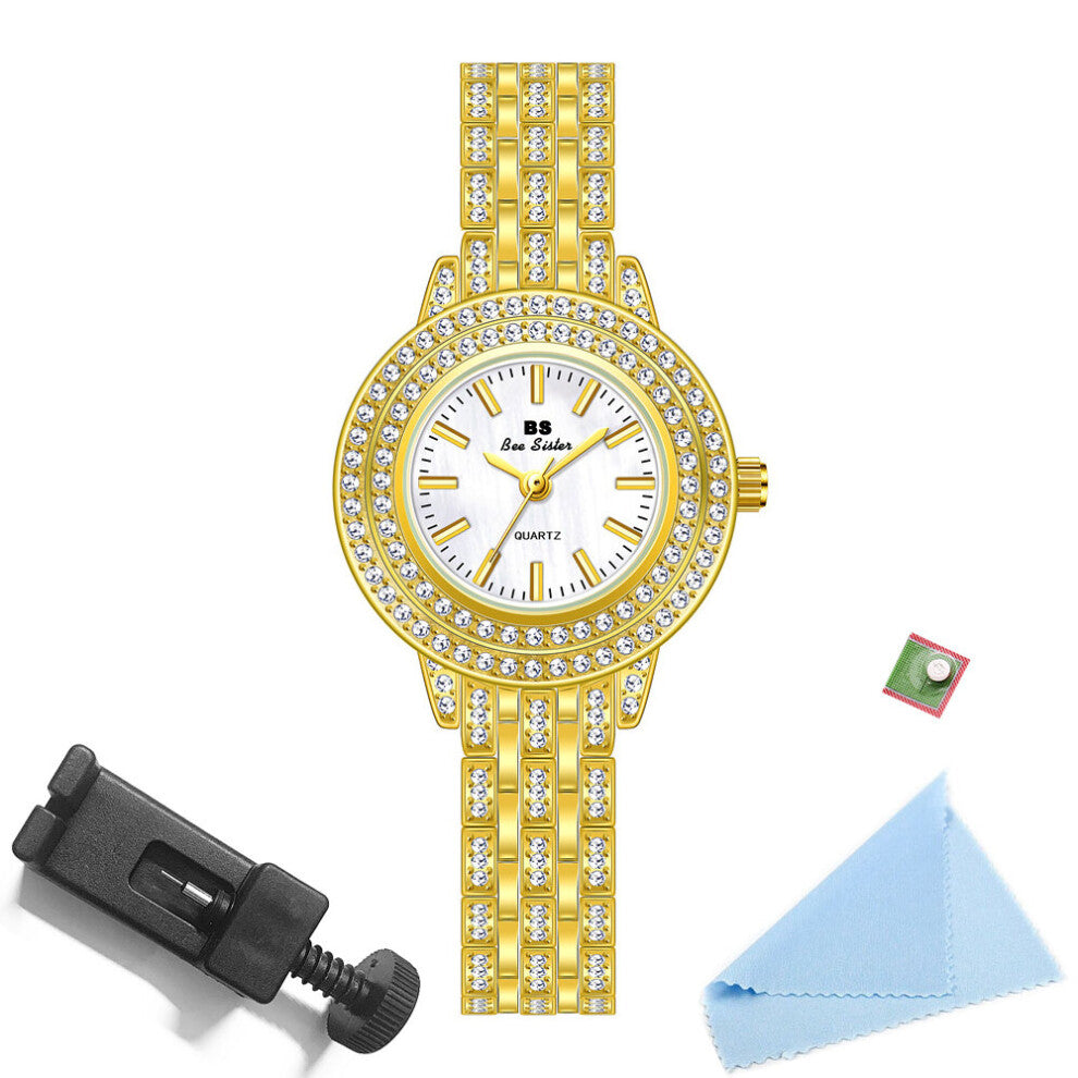 Woman Watch Diamond Quartz Clock Stainless Steel Women's Bracelet Watches Rose Rhinestone Female Wrist Watch