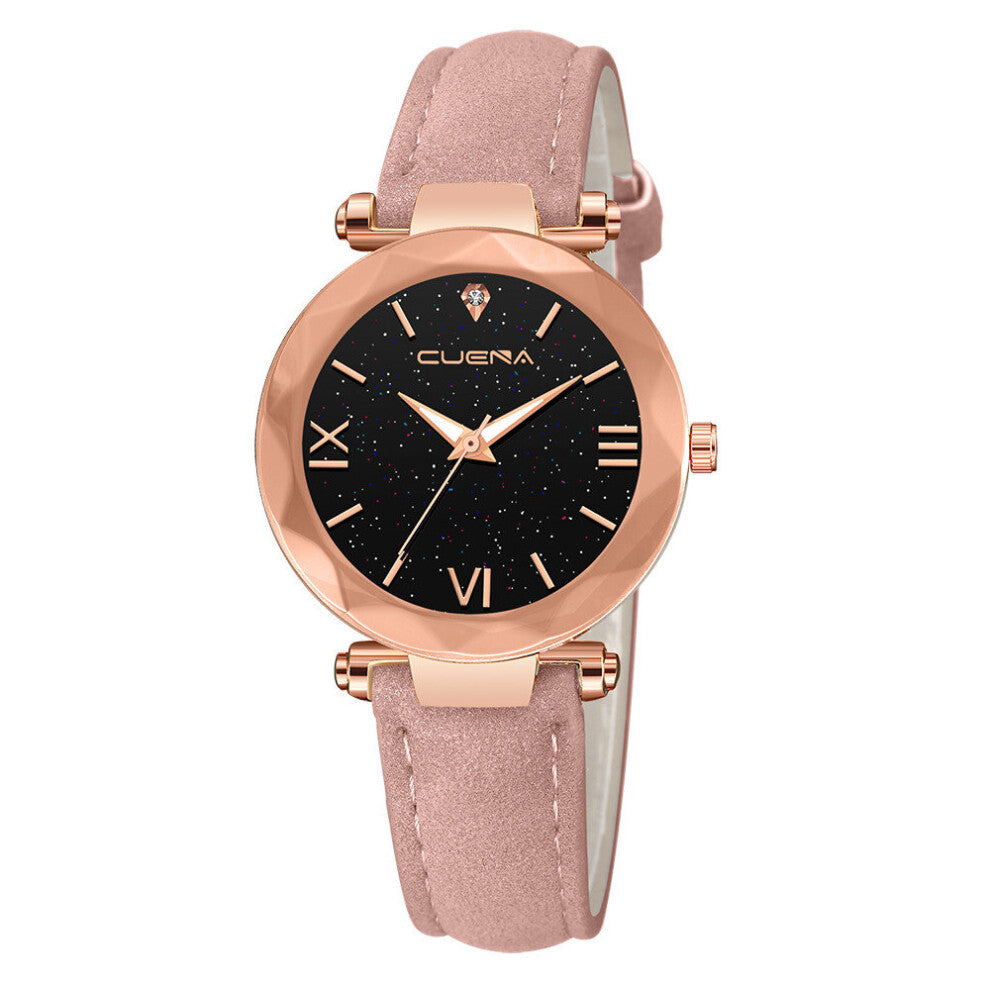 Analog Quartz Diamond Wrist Watch Clock Women 's Leather Band Watches Women Dress Bracelet Watch