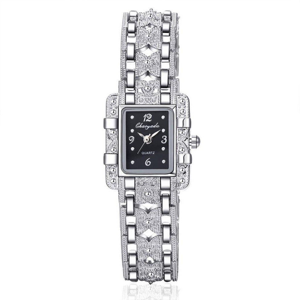 Top Style Silver Bracelet Watch Women Ladies Rhinestone Dress Watches Full Steel Hour relogio feminino