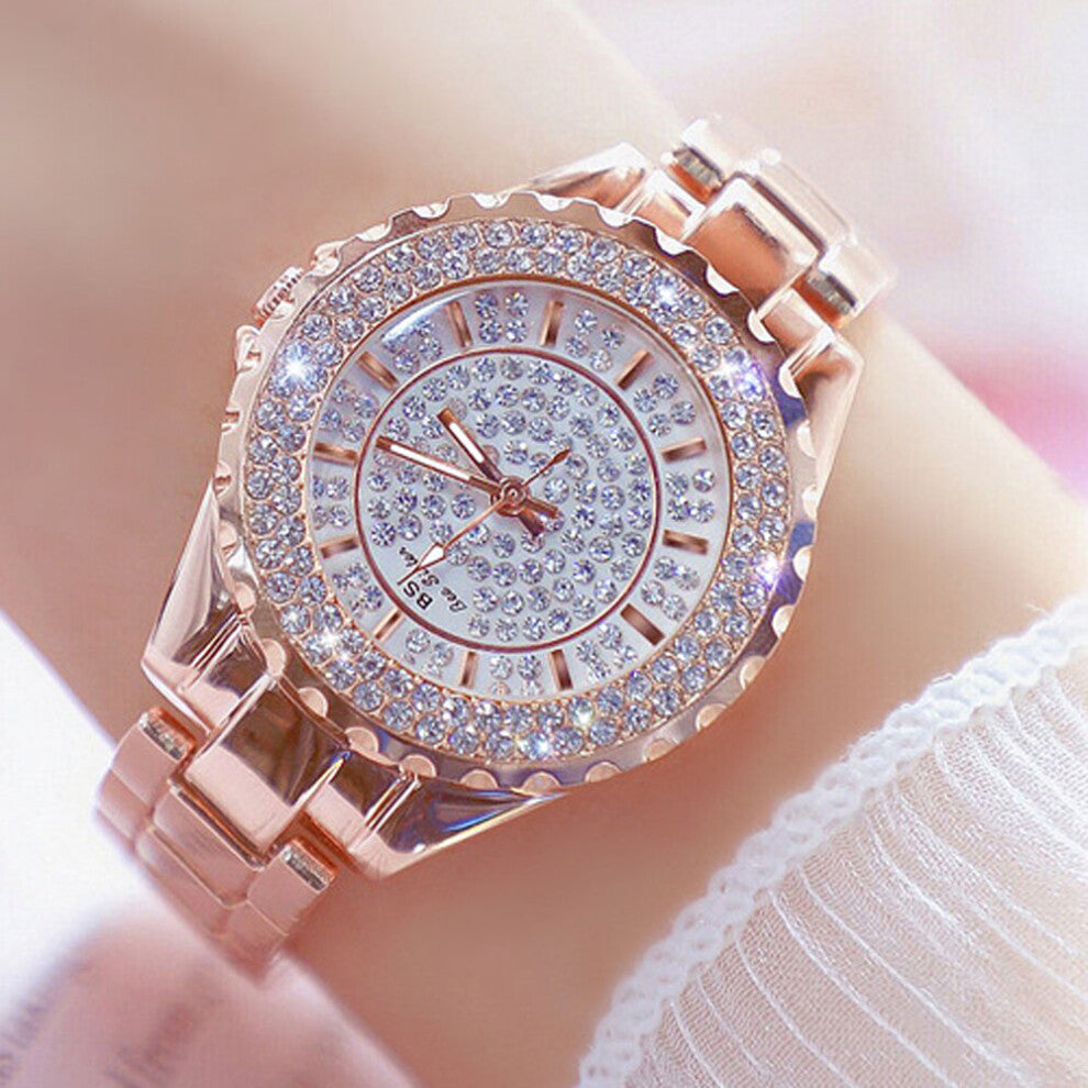 Women Watch with Diamond Rose Watch Ladies Top Ladies Casual Women's Bracelet Watches relogio feminino