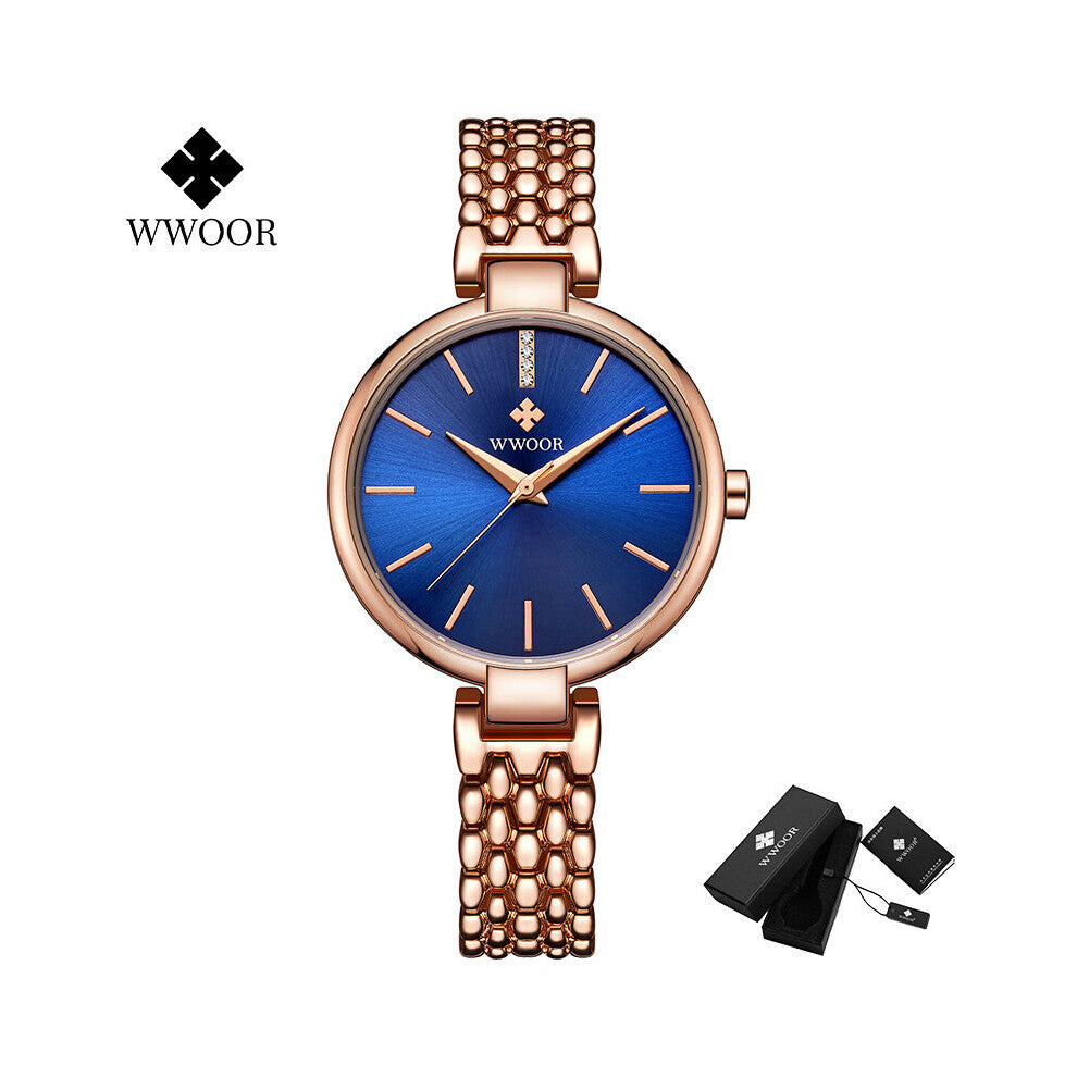 Rhinestone Women Watch High-end Rose Bracelet Watches For Ladies Stylish Dress Quartz WristWatch Gift xfcs