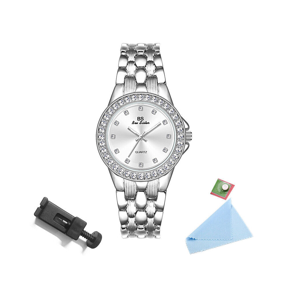 Ladies Watch Diamond Stainless Steel Bracelet Watch For Women Clock Rhinestone Watches Women