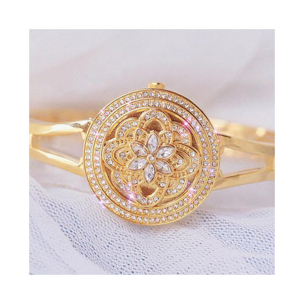 Women Watches ladies diamond Engraved Flip Fob Watches Quartz watch female Bracelet watch Clothing accessories