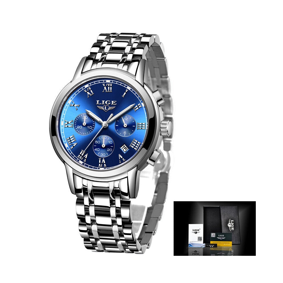 LIGE Women Watches Ladies Top Creative Steel Women Bracelet Watches Female Quartz Waterproof Watch