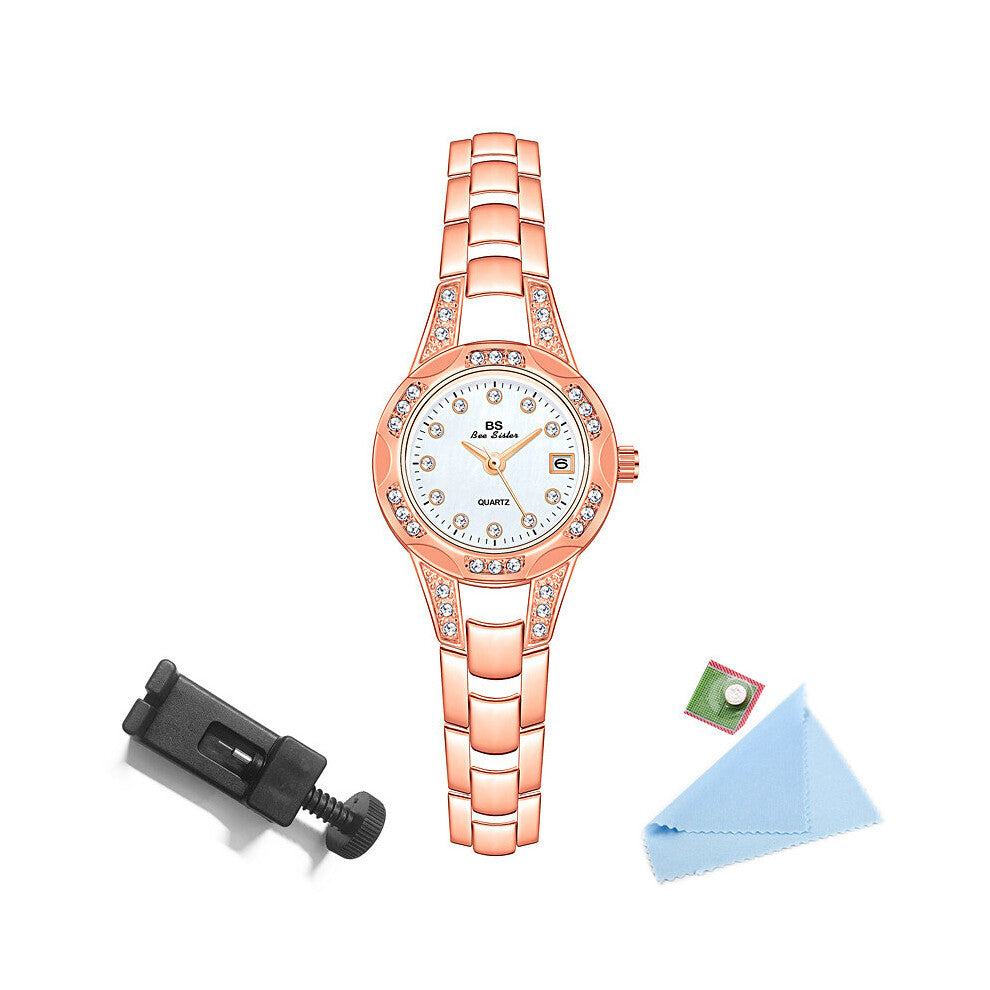 BS Ladies Wrist Watch Small Dial Silver Women's Bracelet Watches Casual Quartz Watch For Women