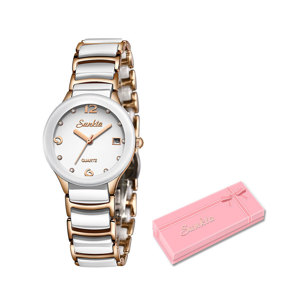 Top Women's watches Women Casual Waterproof Watch Analog Quartz Clock Stainless Steel Women Bracelet Watch