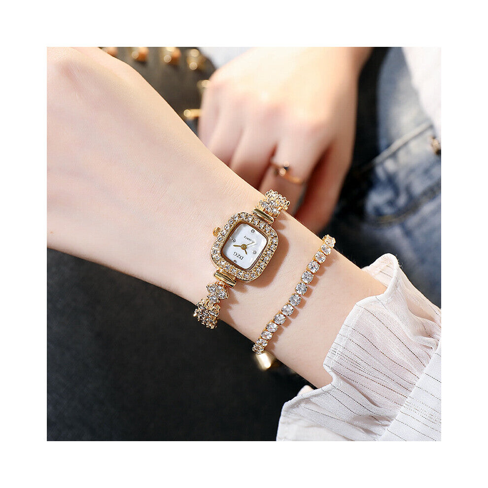 Rhinestone Watches Women Crystal Quartz Bracelet Watches Ladies Dress Wristwatch Clock Relogios