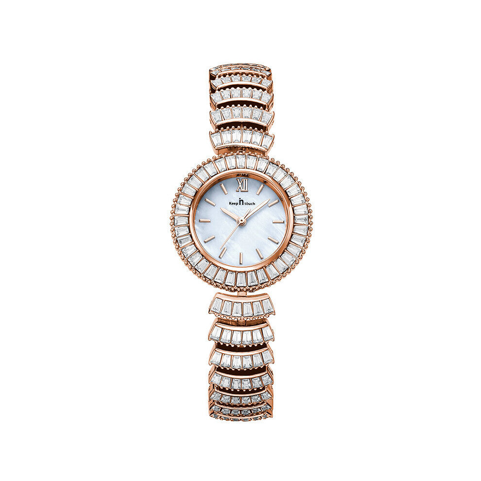 Keep In Touch Top Full Diamond Waterproof Women's Wristwatches Quartz Alloy Strap Bracelet Watches For Adults Gift