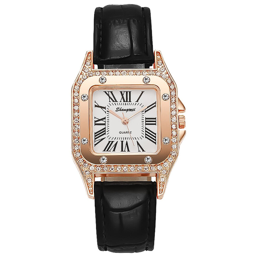 reloj Women Diamond Watch Square Dial Bracelet Watches Ladies Leather Band Quartz Wristwatch Female Clock Zegarek Damski