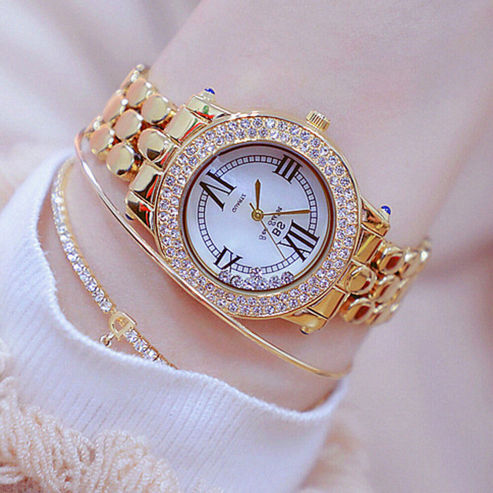 Rhinestone Bracelet Watches Women Diamond Ladies Silver Dress Watch Stainless Steel Crystal Wristwatch Clock