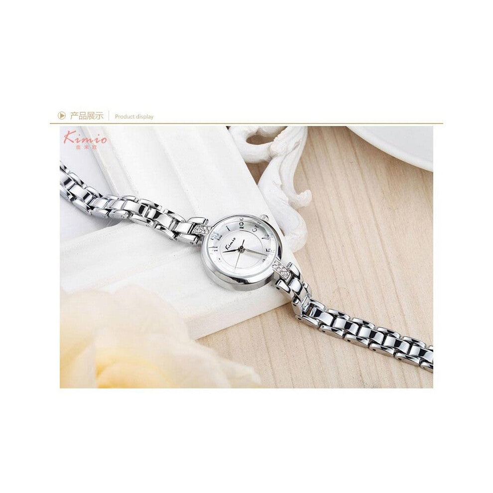 7551 Stainless Steel Wrist Watches Women Japanese Movement Waterproof Quartz Watch Rhinesone Crown Bracelet Watch Horloge Femme