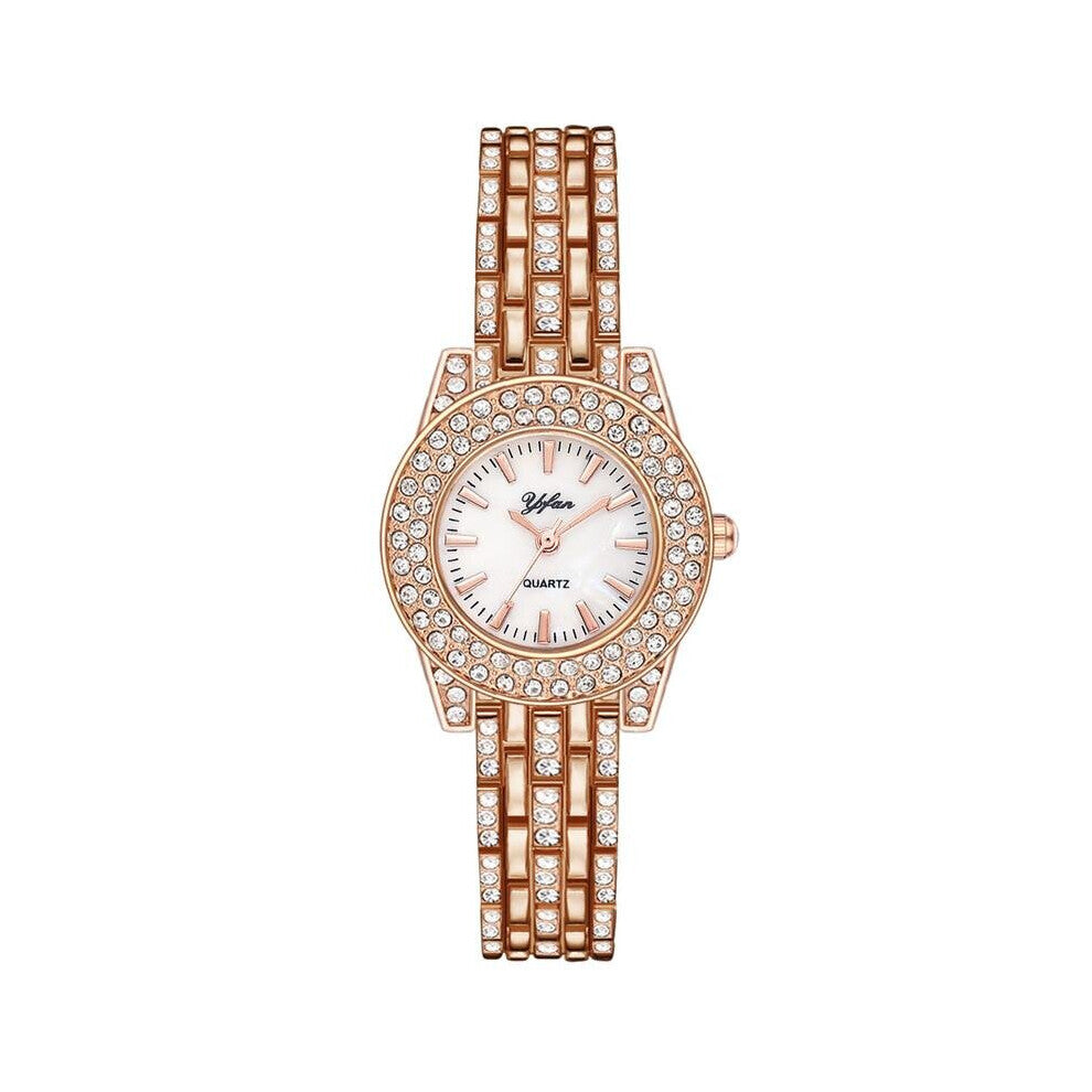 Golden Qualities Women Bracelet Watches Full Stainless Steel Crystal Watch Small Ladies Quartz Wristwatches