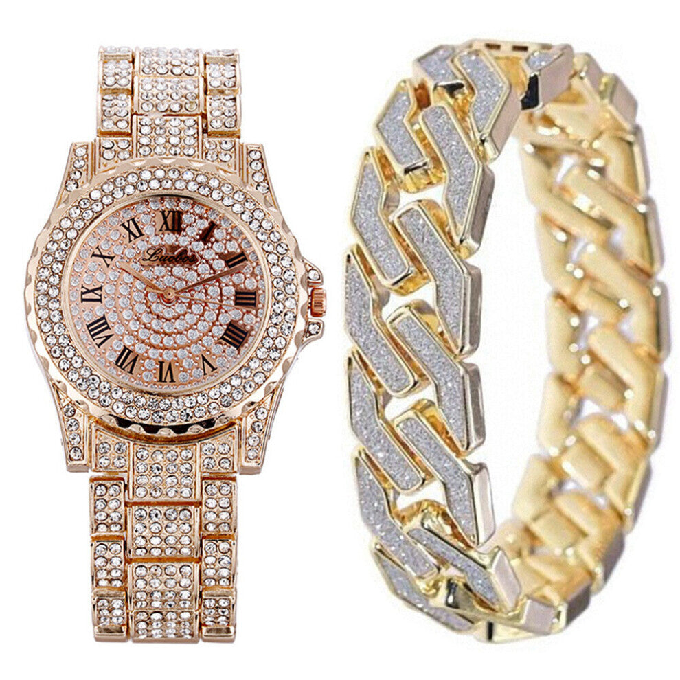 Women Bracelet Watches Set Watch for Women Diamond Wristwatch Bracelet Set Ladies Dress Watch Clock
