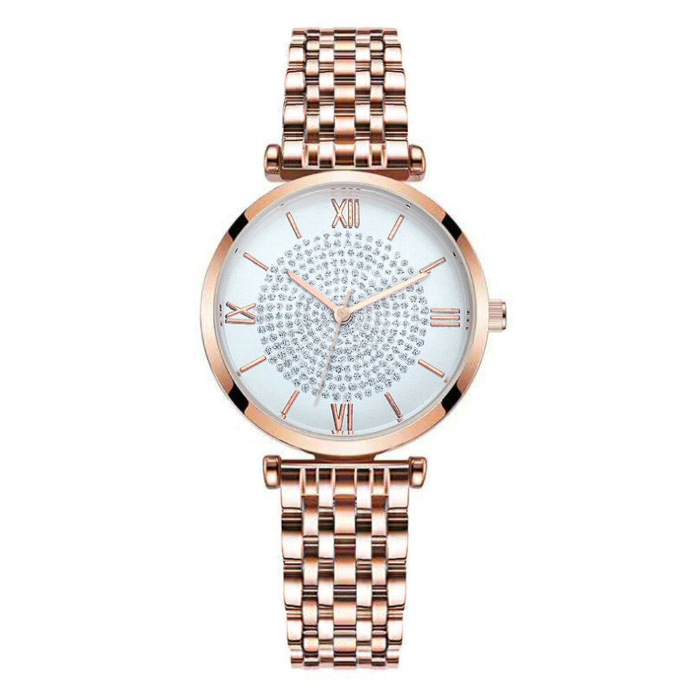 Women Bracelet Watches Rose Top Diamond Ladies Quartz Watch Steel Female Wristwatch Femme Relogio