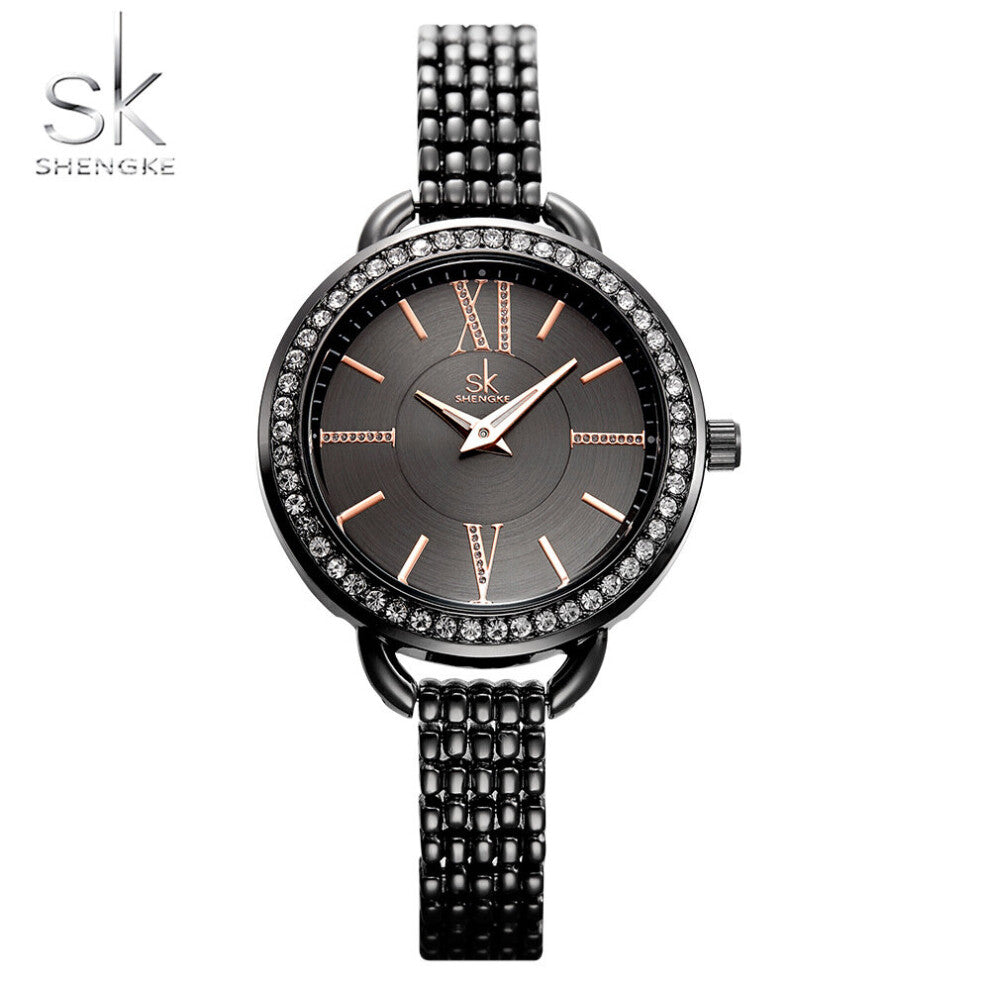 K0089 Shengke Rose Women Crystal Set Quartz Clock Ladies Bracelet Watches Set 2019SHENGKE Women's Gift For Women