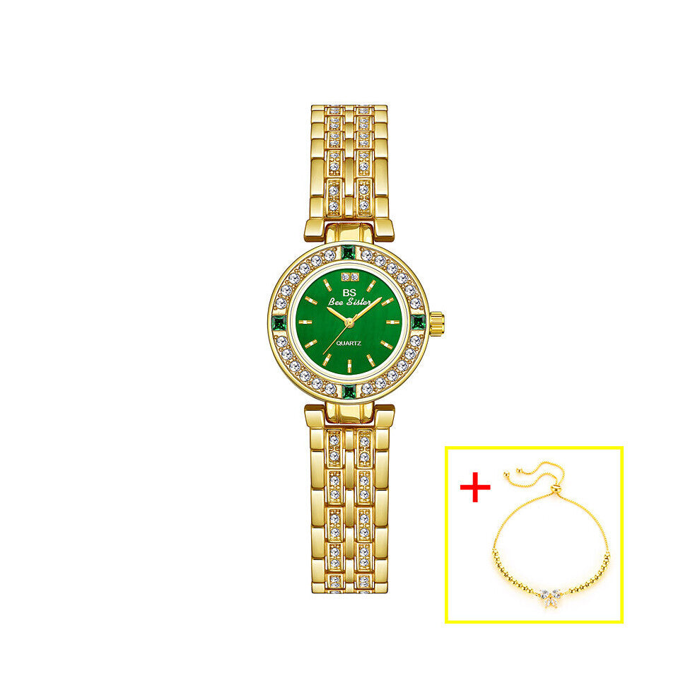 Women Bracelet Watches Steel Belt Small Dial Rhinestone Quartz Wrist Watch Watch for Women