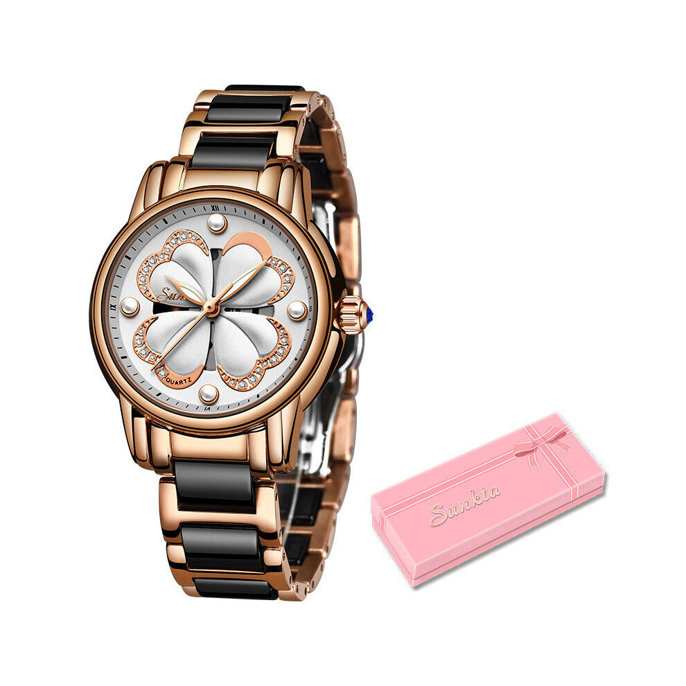 Top Women Watches Stainless Steel Analog Quartz Watches Women Dress Bracelet Watch Relogio Feminino