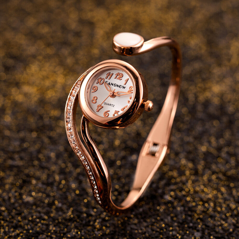 Rose Bangle Bracelet Watch Women Ladies Small Dial Stainless Steel Quartz Wrist Watches Montre Femme