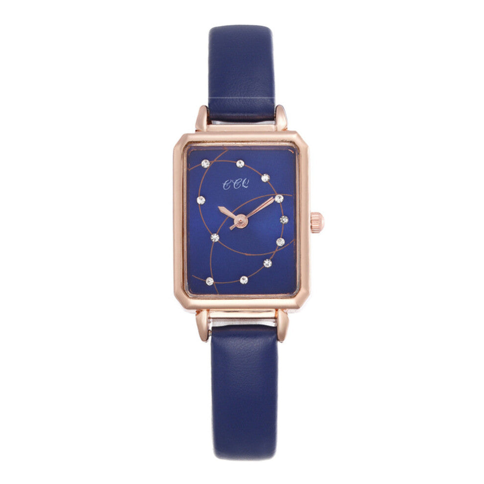 Women Diamond Watch Starry Square Dial Bracelet Watches Ladies Leather Band Quartz Wristwatch Female Clock Zegarek Damski Reloj