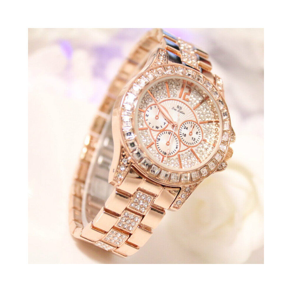 38mm Three eye decoration Big Dial Women Watches Quartz Watches Ladies Dress Watch Girl Bracelet Watches Orologio Donna
