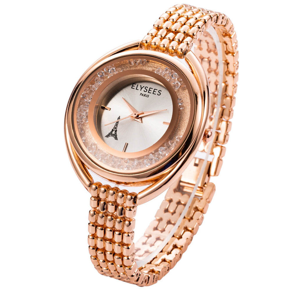 Rose Women Bracelet Watch Stainless Steel Casual Ladies Clock Watch Drop Bayan Kol Saati
