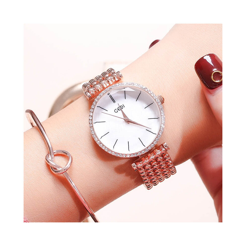 Women Watch Brands Crystal Rosegold Dial Clock Bracelet Watches Ladies Womenwrist Watches Relogio Feminino