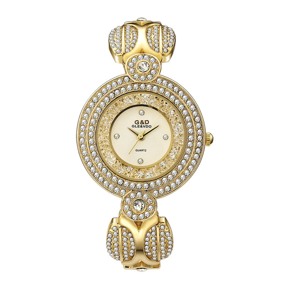 Women's Casual Gift Watch Diamond-Studded Stainless Steel Quartz Watch Ladies Bracelet Watch Timely