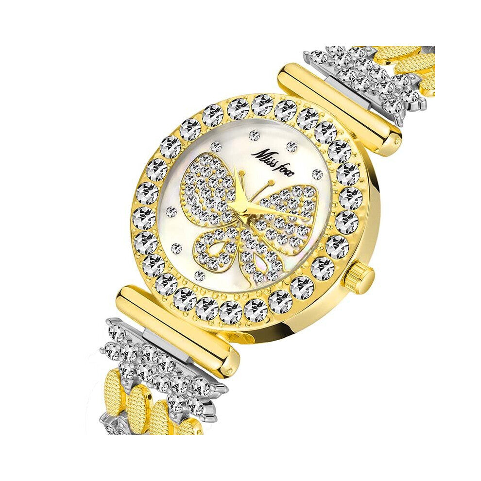 Butterfly Watch Japanese-Quartz WristWatch for Women Stainless Steel Strap Bracelet Watches Top