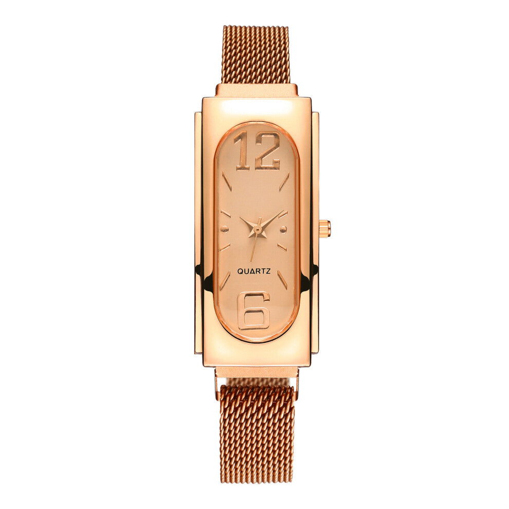 Womens Small Watches Mesh Magnet Buckle Rectangle Quartz Watch For Women Casual Bracelet Watches Relogio Feminino