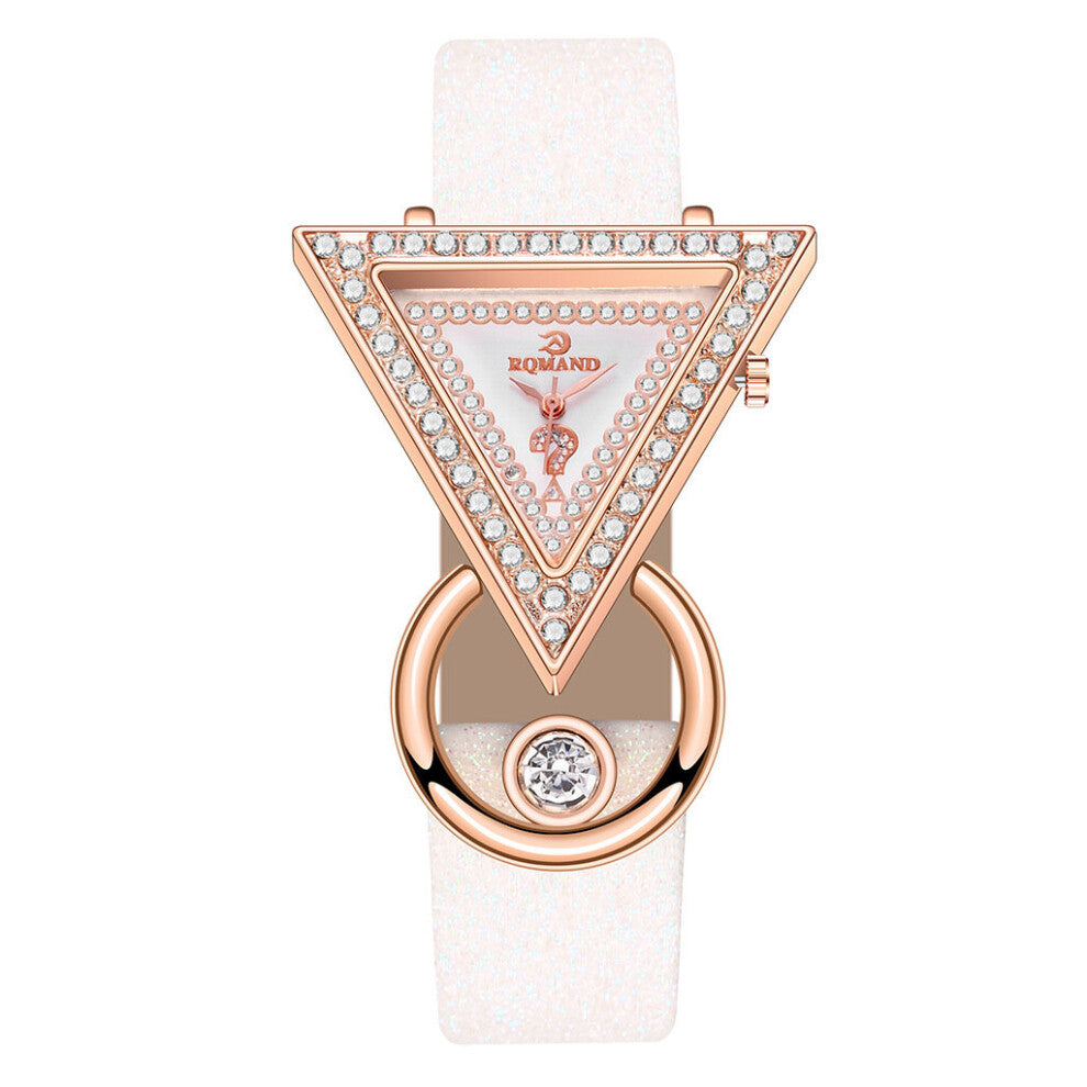 Inverted Triangle Diamond Women watches Personalized Creative Leather Strap ladies Wrist Bracelet Watch Montre
