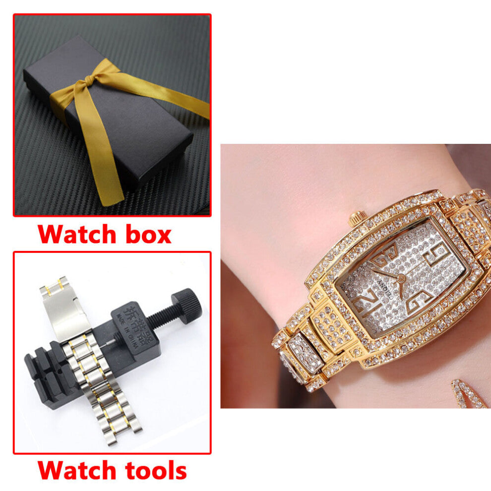 Relogio Diamond Bracelet Watch Retro Wine Barrel Shaped Female Watch Stainless Steel Waterproof Quartz Wrist Watches