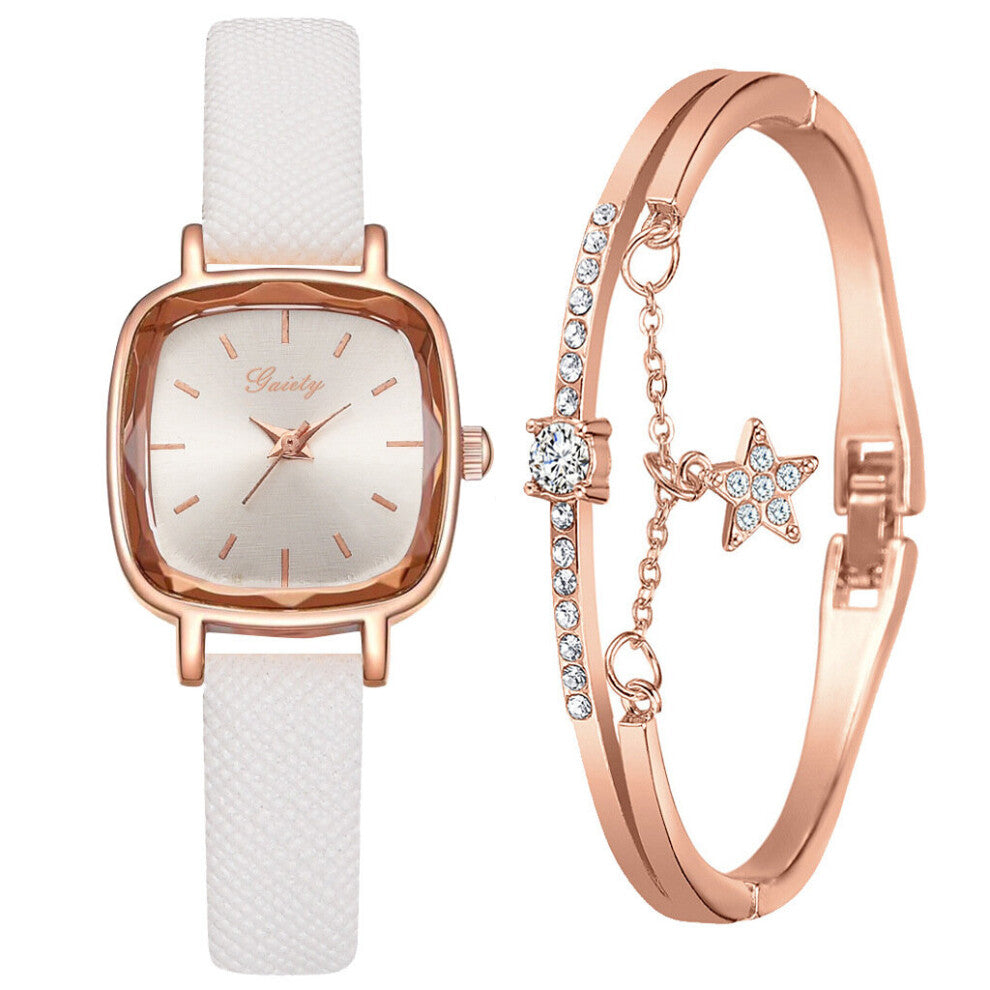 Women Watches Bracelet Set Ladies Watch Casual Leather Quartz Wristwatch Clock Relogio Feminino bracelet watch for women