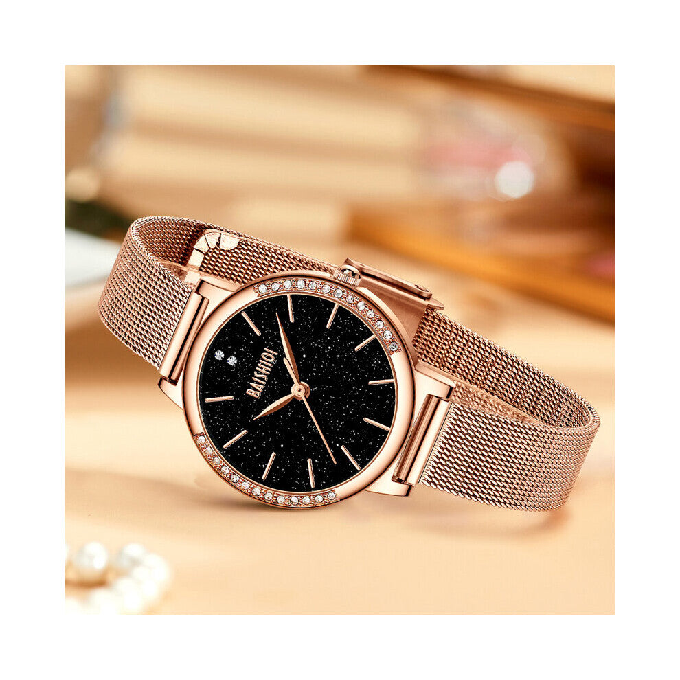 Rose Watch Women Bracelet Watches Rhineston Ladies Casual Quartz Watch Steel Women's Wristwatch Montre Femme Relogio